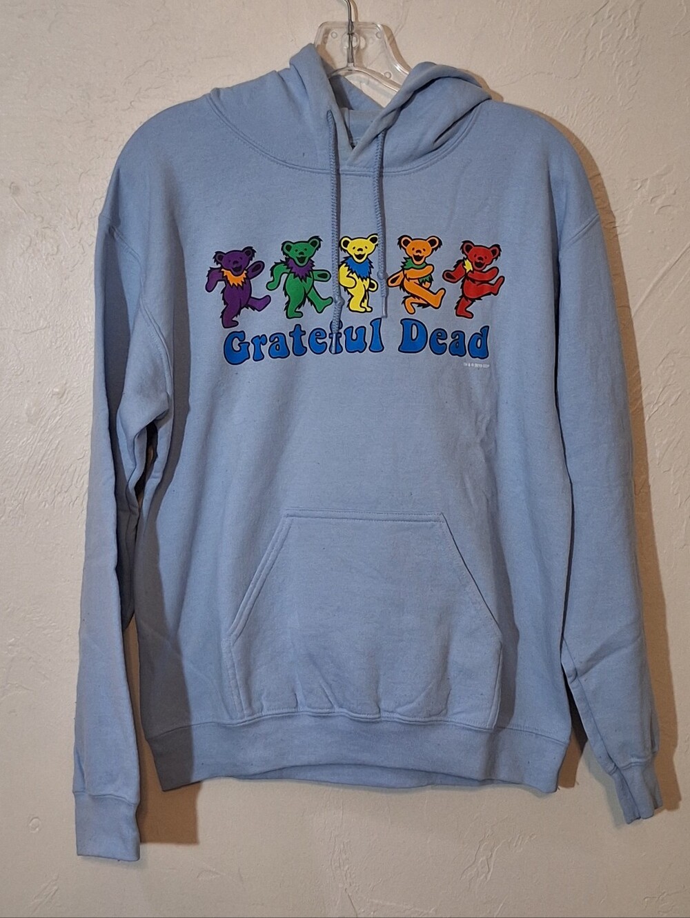 Grateful Dead Dancing Bears Gildan Lt Blue Pullover Hoodie Sz S Rainbow 2018